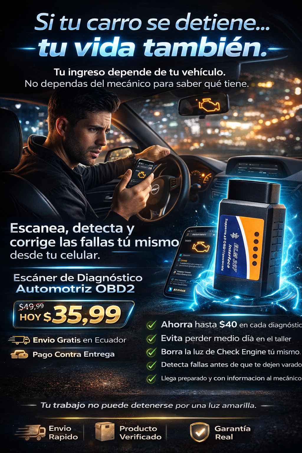 Escáner de Diagnóstico Automotriz OBD2Pro